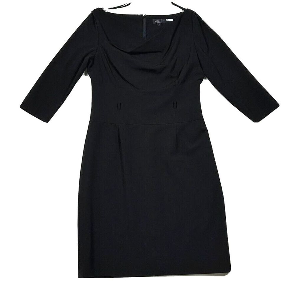Tahari Arthur S Levine Essentials Dress Women 8 Black Cowl Neck Black Sheath